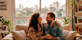 Dicas Infalíveis para Manter a Chama Acesa no Relacionamento por Muito Mais Tempo Casal maduro e feliz caminhando de mãos dadas em um parque durante o entardecer, representando amor duradouro